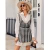 Zeagoo Womens Tank Sweater Dress Sweater Vest Knitted Pullovers Sweaters 2025(Houndstooth Plaid Black)