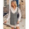 Zeagoo Womens Tank Sweater Dress Sweater Vest Knitted Pullovers Sweaters 2025(Houndstooth Plaid Black)