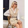 Zeagoo Womens Tank Sweater Dress Sweater Vest Knitted Pullovers Sweaters 2025(Houndstooth Plaid Khaki)