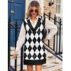 Zeagoo Womens Tank Sweater Dress Sweater Vest Knitted Pullovers Sweaters 2025(Plaid)