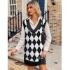 Zeagoo Womens Tank Sweater Dress Sweater Vest Knitted Pullovers Sweaters 2025(Plaid)