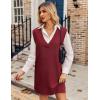 Zeagoo Womens Tank Sweater Dress Sweater Vest Knitted Pullovers Sweaters 2025(Wine Red)