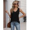 Zeagoo Womens Tank Tops 2026 Sleeveless Pleated V Neck Loose Fit Summer Clothes Flowy Boho Shirts(Black)