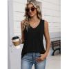 Zeagoo Womens Tank Tops 2026 Sleeveless Pleated V Neck Loose Fit Summer Clothes Flowy Boho Shirts(Black)