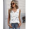 Zeagoo Womens Tank Tops 2026 Sleeveless Pleated V Neck Loose Fit Summer Clothes Flowy Boho Shirts(Floral Bf290)
