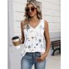 Zeagoo Womens Tank Tops 2026 Sleeveless Pleated V Neck Loose Fit Summer Clothes Flowy Boho Shirts(Floral Bf290)