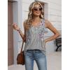 Zeagoo Womens Tank Tops 2026 Sleeveless Pleated V Neck Loose Fit Summer Clothes Flowy Boho Shirts(Floral Hf36)