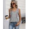 Zeagoo Womens Tank Tops 2026 Sleeveless Pleated V Neck Loose Fit Summer Clothes Flowy Boho Shirts(Floral Hf36)