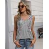 Zeagoo Womens Tank Tops 2026 Sleeveless Pleated V Neck Loose Fit Summer Clothes Flowy Boho Shirts(Floral Hf36)