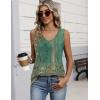 Zeagoo Womens Tank Tops 2026 Sleeveless Pleated V Neck Loose Fit Summer Clothes Flowy Boho Shirts(Floral Mz839)