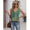 Zeagoo Womens Tank Tops 2026 Sleeveless Pleated V Neck Loose Fit Summer Clothes Flowy Boho Shirts(Floral Mz839)