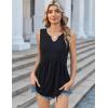 Zeagoo Womens Tank Tops 2026 Sleeveless V Neck Loose Fit Casual Flowy Boho Beach Summer Shirts(Black)
