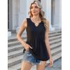 Zeagoo Womens Tank Tops 2026 Sleeveless V Neck Loose Fit Casual Flowy Boho Beach Summer Shirts(Black)