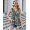 Zeagoo Womens Tank Tops 2026 Sleeveless V Neck Loose Fit Casual Flowy Boho Beach Summer Shirts(Print Mz779)