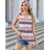 Zeagoo Womens Tank Tops 2026 Sleeveless V Neck Loose Fit Casual Flowy Boho Beach Summer Shirts(Stripes Tw669)