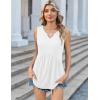 Zeagoo Womens Tank Tops 2026 Sleeveless V Neck Loose Fit Casual Flowy Boho Beach Summer Shirts(White)