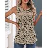 Zeagoo Womens Tank Tops 2026 Summer Pleated Scoop Neck Sleeveless Lace Crochet Boho Tops Dressy Casual Loose Fit Blouses(Beige Black Print)