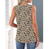 Zeagoo Womens Tank Tops 2026 Summer Pleated Scoop Neck Sleeveless Lace Crochet Boho Tops Dressy Casual Loose Fit Blouses(Beige Black Print)