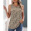 Zeagoo Womens Tank Tops 2026 Summer Pleated Scoop Neck Sleeveless Lace Crochet Boho Tops Dressy Casual Loose Fit Blouses(Beige Black Print)