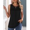 Zeagoo Womens Tank Tops 2026 Summer Pleated Scoop Neck Sleeveless Lace Crochet Boho Tops Dressy Casual Loose Fit Blouses(Black)