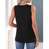 Zeagoo Womens Tank Tops 2026 Summer Pleated Scoop Neck Sleeveless Lace Crochet Boho Tops Dressy Casual Loose Fit Blouses(Black)