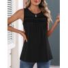 Zeagoo Womens Tank Tops 2026 Summer Pleated Scoop Neck Sleeveless Lace Crochet Boho Tops Dressy Casual Loose Fit Blouses(Black)