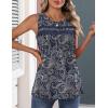 Zeagoo Womens Tank Tops 2026 Summer Pleated Scoop Neck Sleeveless Lace Crochet Boho Tops Dressy Casual Loose Fit Blouses(Black Boho Print)