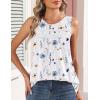 Zeagoo Womens Tank Tops 2026 Summer Pleated Scoop Neck Sleeveless Lace Crochet Boho Tops Dressy Casual Loose Fit Blouses(Blue Flower)
