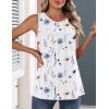 Zeagoo Womens Tank Tops 2026 Summer Pleated Scoop Neck Sleeveless Lace Crochet Boho Tops Dressy Casual Loose Fit Blouses(Blue Flower)