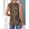 Zeagoo Womens Tank Tops 2026 Summer Pleated Scoop Neck Sleeveless Lace Crochet Boho Tops Dressy Casual Loose Fit Blouses(Brown Boho Print)