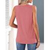 Zeagoo Womens Tank Tops 2026 Summer Pleated Scoop Neck Sleeveless Lace Crochet Boho Tops Dressy Casual Loose Fit Blouses(Coral)