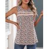 Zeagoo Womens Tank Tops 2026 Summer Pleated Scoop Neck Sleeveless Lace Crochet Boho Tops Dressy Casual Loose Fit Blouses(Floral Pink)