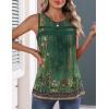 Zeagoo Womens Tank Tops 2026 Summer Pleated Scoop Neck Sleeveless Lace Crochet Boho Tops Dressy Casual Loose Fit Blouses(Green Flower)