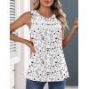 Zeagoo Womens Tank Tops 2026 Summer Pleated Scoop Neck Sleeveless Lace Crochet Boho Tops Dressy Casual Loose Fit Blouses(White Red Flower)