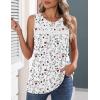Zeagoo Womens Tank Tops 2026 Summer Pleated Scoop Neck Sleeveless Lace Crochet Boho Tops Dressy Casual Loose Fit Blouses(White Red Flower)