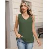Zeagoo Womens Tank Tops Pleated V Neck Dressy Casual Sleeveless Blouse Textured Summer Business Work Shirts(Army Green)