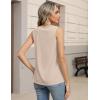 Zeagoo Womens Tank Tops Pleated V Neck Dressy Casual Sleeveless Blouse Textured Summer Business Work Shirts(Beige)