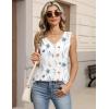Zeagoo Womens Tank Tops Pleated V Neck Dressy Casual Sleeveless Blouse Textured Summer Business Work Shirts(Bf290 Floral)