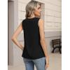 Zeagoo Womens Tank Tops Pleated V Neck Dressy Casual Sleeveless Blouse Textured Summer Business Work Shirts(Black)