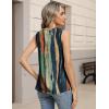 Zeagoo Womens Tank Tops Pleated V Neck Dressy Casual Sleeveless Blouse Textured Summer Business Work Shirts(Cx289 Striped)