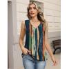Zeagoo Womens Tank Tops Pleated V Neck Dressy Casual Sleeveless Blouse Textured Summer Business Work Shirts(Cx289 Striped)