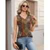 Zeagoo Womens Tank Tops Pleated V Neck Dressy Casual Sleeveless Blouse Textured Summer Business Work Shirts(Mz721 Boho)