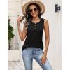 Zeagoo Womens Tank Tops Summer Sleeveless Tops Loose Button Henley Shirts Crew Neck Dress Casual 2026 Clothes(Black)