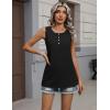 Zeagoo Womens Tank Tops Summer Sleeveless Tops Loose Button Henley Shirts Crew Neck Dress Casual 2026 Clothes(Black)