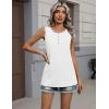 Zeagoo Womens Tank Tops Summer Sleeveless Tops Loose Button Henley Shirts Crew Neck Dress Casual 2026 Clothes(White)