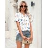 Zeagoo Womens Tops Short Sleeve V Neck Tee Shirts Cute Dressy Casual Clothing Business Work Blouse(A-white Flowers Bf290)