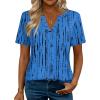 Zeagoo Womens Tops Short Sleeve V Neck Tee Shirts Cute Dressy Casual Clothing Business Work Blouse(Blue Stripes Zr459)