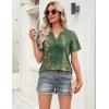 Zeagoo Womens Tops Short Sleeve V Neck Tee Shirts Cute Dressy Casual Clothing Business Work Blouse(Boho Blue Mz839)