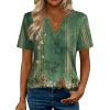 Zeagoo Womens Tops Short Sleeve V Neck Tee Shirts Cute Dressy Casual Clothing Business Work Blouse(Boho Blue Mz839)