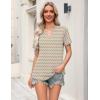 Zeagoo Womens Tops Short Sleeve V Neck Tee Shirts Cute Dressy Casual Clothing Business Work Blouse(Floral Stripes Cx318)